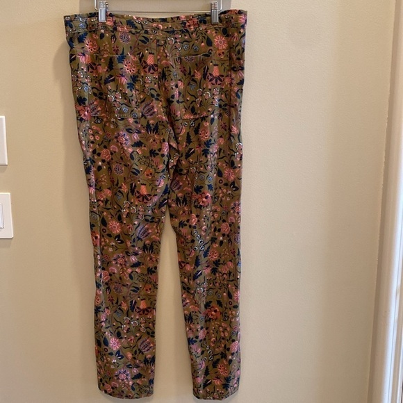 Sundance Madora Drawstring Pant green pink floral size XS - Picture 6 of 9